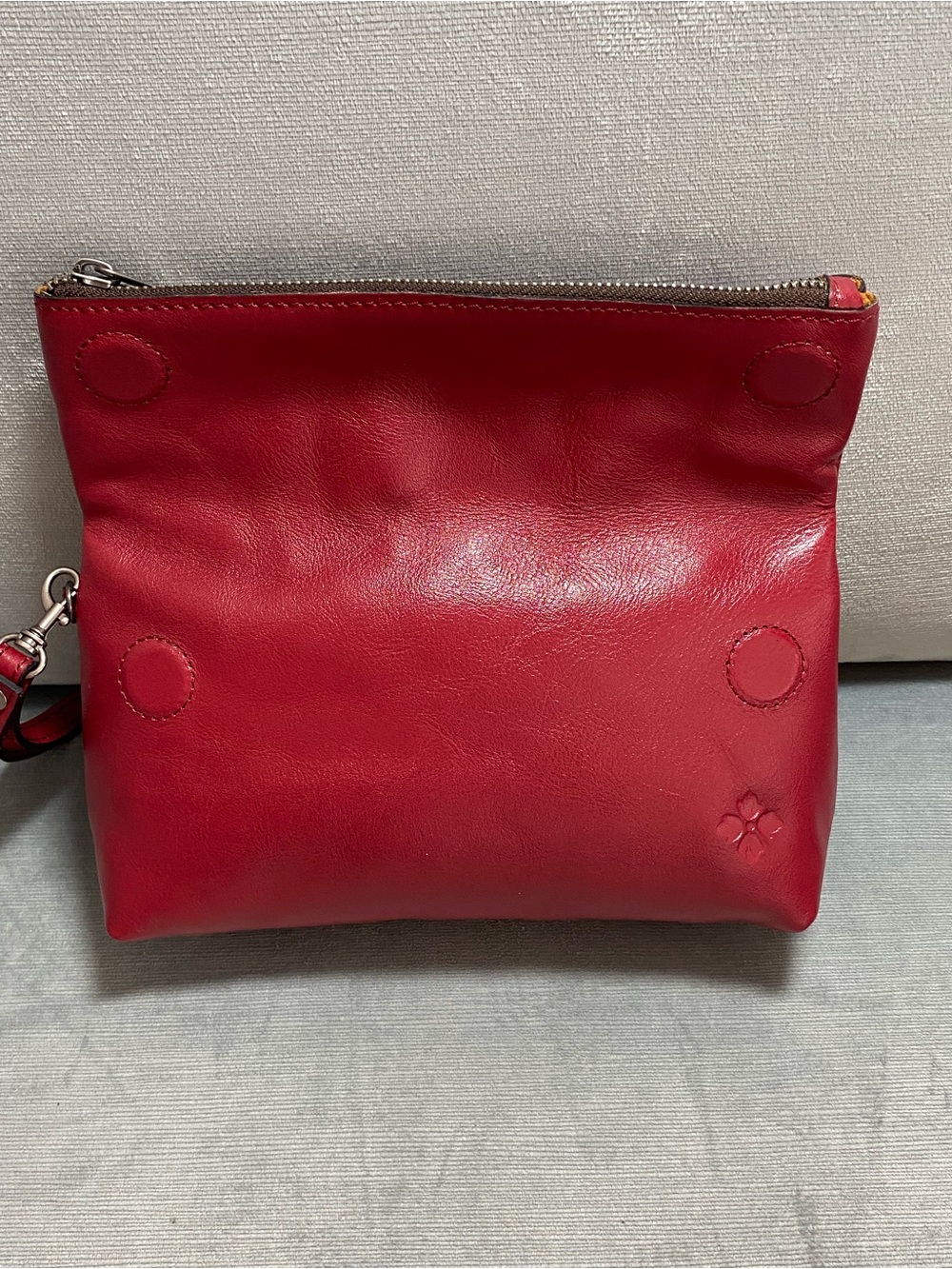 Patricia Nash Embossed Red Leather Foldover Wristlet Clutch EUC - Picture 6 of 16